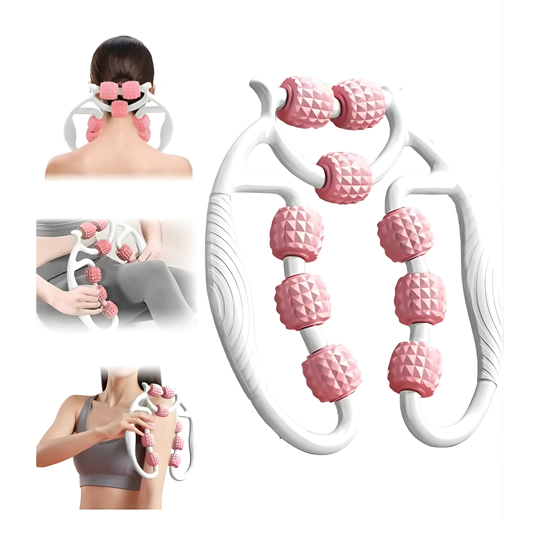 Kas Gevşetici Masaj Aleti 9 Tekerlekli Ayarlanabilir Lenf Drenaj Rulosu Bacak Kol Selülit