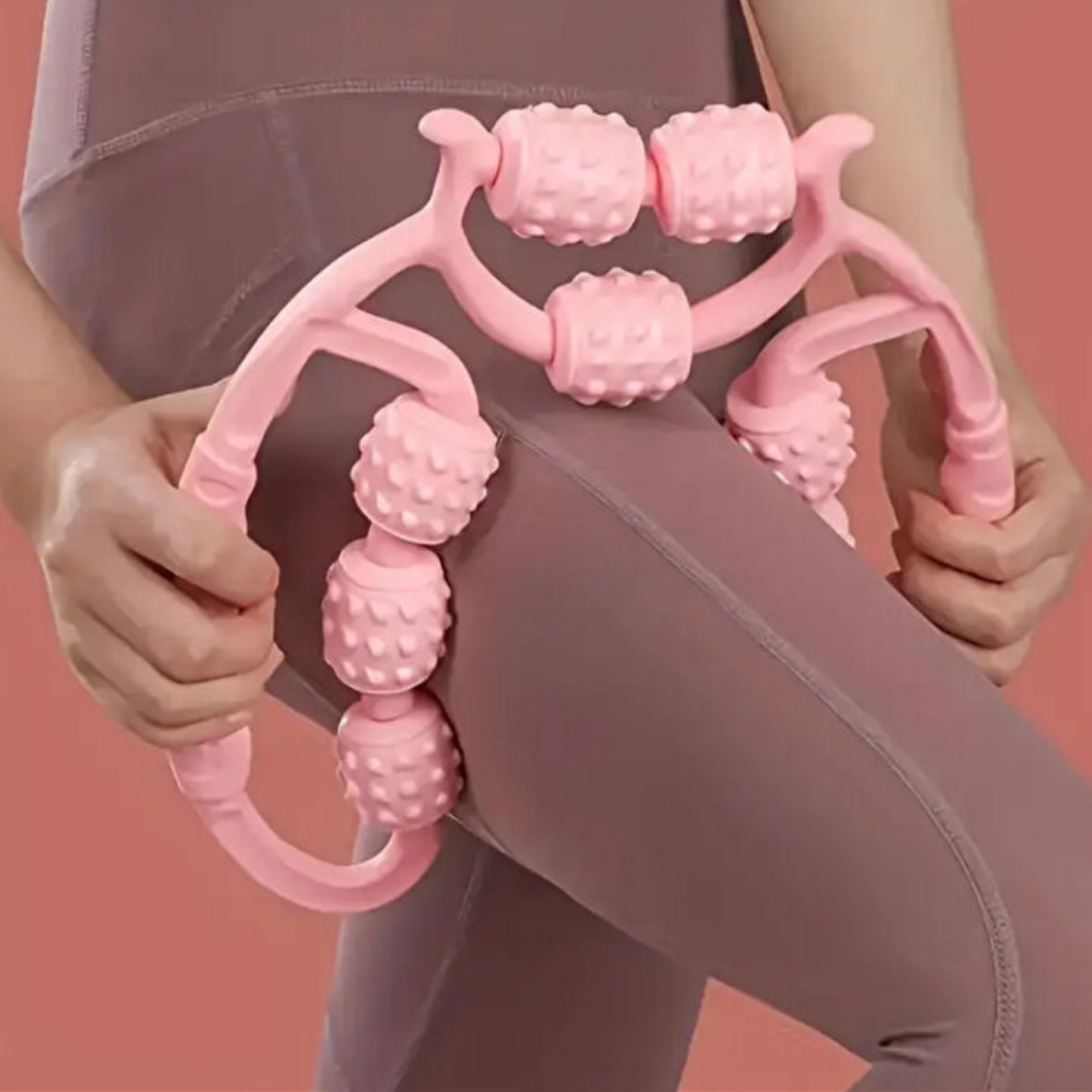 Kas Gevşetici Masaj Aleti 9 Tekerlekli Ayarlanabilir Lenf Drenaj Rulosu Bacak Kol Selülit